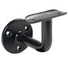 Zwarte leuninghouder - TYPE 1 - rond - voor ronde trapleuningen (42,4 mm) - coating zwart RAL 9005