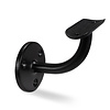 Zwarte leuninghouder - TYPE 2 - rond - voor ronde trapleuningen (42,4 mm) - coating zwart RAL 9005