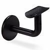 Zwarte trapleuning (gecoat) op maat - voor buiten - rond - incl. leuninghouders TYPE 3 - coating zwart RAL 9005