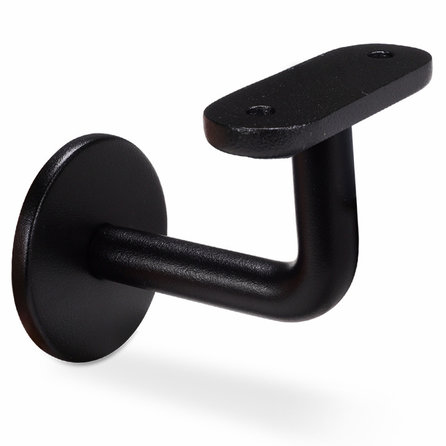 Zwarte trapleuning (gecoat) op maat - voor buiten - rechthoekig (40x20 mm) - incl. leuninghouders TYPE 3 - coating zwart RAL 9005