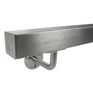 Inox trapleuning - vierkant (40x40 mm) - incl. dragers TYPE 1