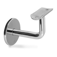Inox leuninghouder - gepolijst - TYPE 3 - rond