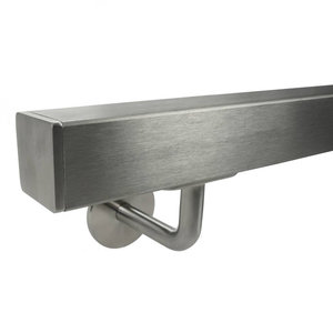 Inox trapleuning - voor buiten - vierkant (40x40 mm) - incl. dragers TYPE 3