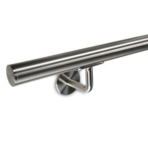 Inox trapleuning - rond (33,7 mm) - incl. dragers TYPE 3