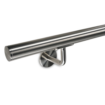 Inox trapleuning op maat - rond smal - incl. leuninghouders TYPE 3
