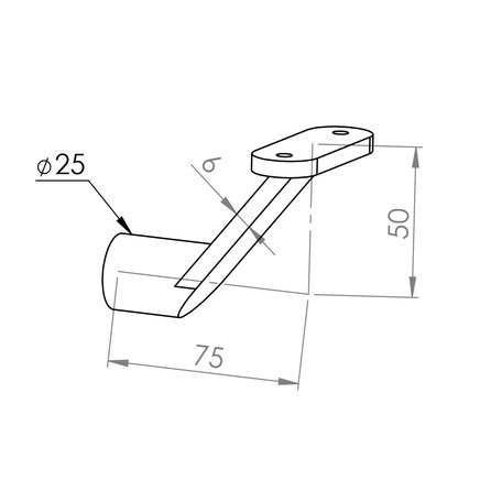 Witte leuninghouder - TYPE 7 - recht - voor rechthoekige / vierkante trapleuningen - coating wit RAL 9016, 9010 of 9001