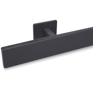 Antraciet trapleuning - rechthoekig (40x10 mm) - incl. dragers TYPE 16