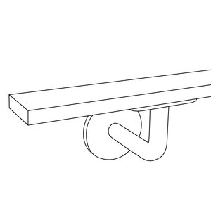 Trapleuning in RAL kleur naar wens - voor buiten - rechthoekig (40x10 mm) - incl. dragers TYPE 3