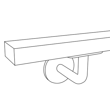 Trapleuning in RAL kleur naar wens (gecoat) op maat - voor buiten - rechthoekig (40x20 mm) - incl. leuninghouders TYPE 3 - coating in iedere RAL kleur