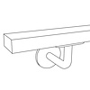 Trapleuning in RAL kleur naar wens (gecoat) op maat - rechthoekig (40x20 mm) - incl. leuninghouders TYPE 3 - coating in iedere RAL kleur