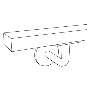 Trapleuning in RAL kleur naar wens - rechthoekig (40x20 mm) - incl. dragers TYPE 3