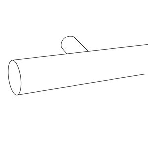 Trapleuning in RAL kleur naar wens - voor buiten - rond smal - incl. dragers TYPE 14