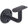 Antraciet trapleuning (gecoat) op maat - rond smal - incl. leuninghouders TYPE 1 - coating donkergrijs RAL 7016 of 7021 - voor buiten