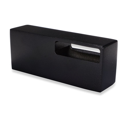 Zwarte leuninghouder - TYPE 13 - recht - voor 40x10 mm trapleuningen - coating zwart RAL 9005