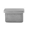 Inox einddop -  t.b.v. rechthoekige leuning 40x20 mm - plat / recht - geborsteld RVS