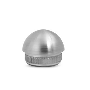 Inox einddop - rond - 33,7 mm - geborsteld