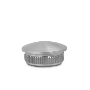 Inox einddop - halfrond - 33,7 mm - geborsteld