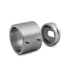 INOX (muur) flens - t.b.v. ronde leuning 33,7 mm - geborsteld RVS