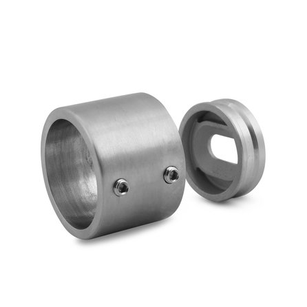 INOX (muur) flens - t.b.v. ronde leuning 33,7 mm - geborsteld RVS