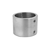 INOX (muur) flens - t.b.v. ronde leuning 33,7 mm - geborsteld RVS
