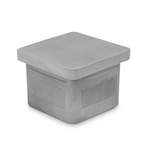 Inox einddop - 40x40 mm - plat / recht - geborsteld