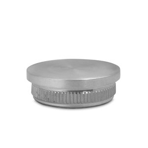 Inox einddop - vlak - 42,4 mm - geborsteld