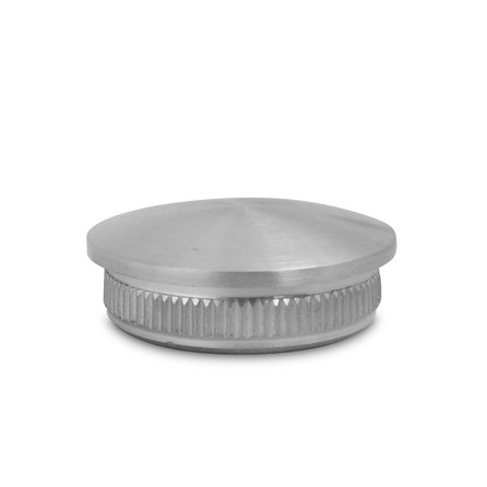 Inox einddop halfrond - t.b.v. ronde leuning 42,4 mm - geborsteld RVS