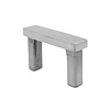 Inox einddop -  t.b.v. rechthoekige leuning 40x10 mm - plat / recht - geborsteld RVS