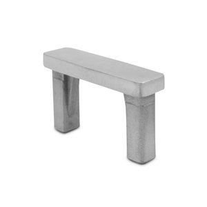 Inox einddop - 40x10 mm - plat / recht - geborsteld