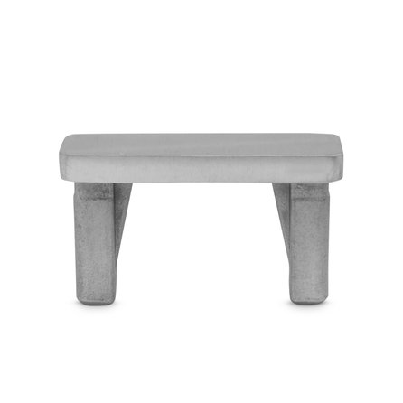 Inox einddop -  t.b.v. rechthoekige leuning 40x10 mm - plat / recht - geborsteld RVS