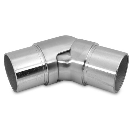 Inox bocht - variabel - 0-70 graden - t.b.v. ronde leuning 42,4 mm