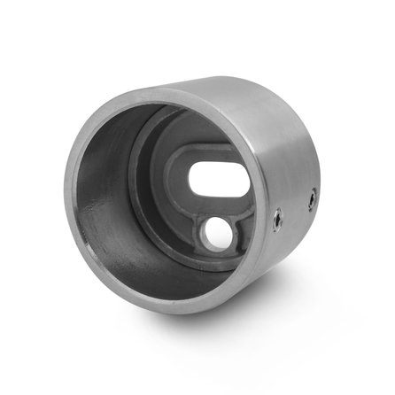 INOX (muur) flens - t.b.v. ronde leuning 42,4 mm - geborsteld RVS