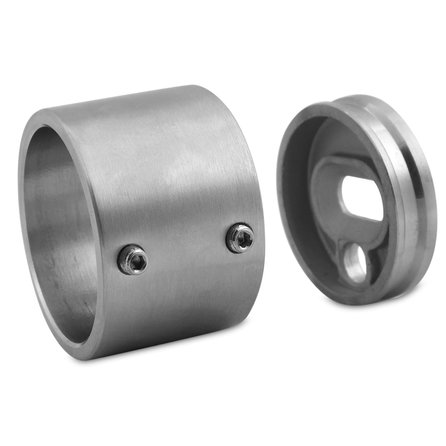 INOX (muur) flens - t.b.v. ronde leuning 42,4 mm - geborsteld RVS