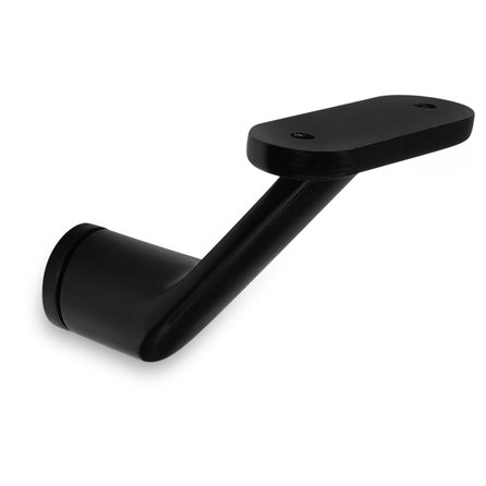 Zwarte leuninghouder - TYPE 7 - recht - voor rechthoekige / vierkante trapleuningen - coating zwart RAL 9005