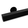 Zwarte trapleuning (gecoat) op maat - vierkant (40x40 mm) - incl. leuninghouders TYPE 5 - coating zwart RAL 9005