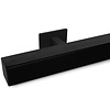 Zwarte trapleuning (gecoat) op maat - vierkant (40x40 mm) - incl. leuninghouders TYPE 16 - coating zwart RAL 9005