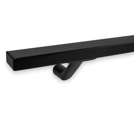 Zwarte trapleuning (gecoat) op maat - rechthoekig (40x20 mm) - incl. leuninghouders TYPE 7 - coating zwart RAL 9005 Zwarte trapleuning (gecoat) op maat - rechthoekig (40x20 mm) - incl. leuninghouders TYPE 7 - coating zwart RAL 9005