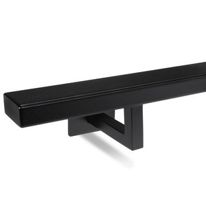 Zwarte trapleuning - rechthoekig (40x20 mm) - incl. dragers TYPE 11