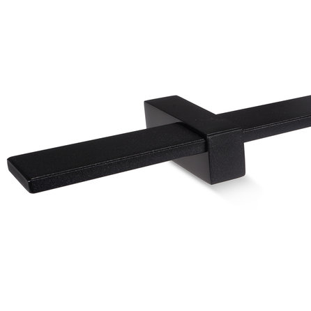 Zwarte trapleuning (gecoat) op maat - rechthoekig (40x10 mm) - incl. leuninghouders TYPE 13 - coating zwart RAL 9005