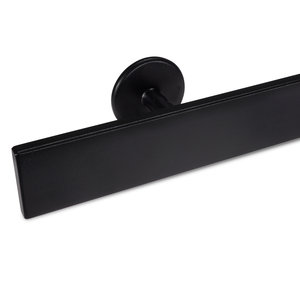 Zwarte trapleuning - rechthoekig (40x10 mm) - incl. dragers TYPE 5