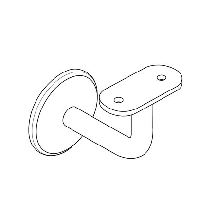Leuninghouder in RAL kleur naar wens - TYPE 3 - recht - voor rechthoekige / vierkante trapleuningen - coating in iedere RAL kleur