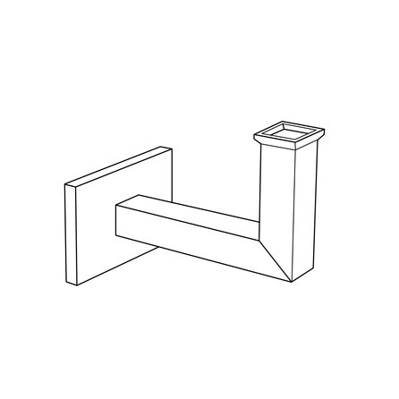 Leuninghouder in RAL kleur naar wens - TYPE 11 - recht - voor rechthoekige / vierkante trapleuningen - coating in iedere RAL kleur