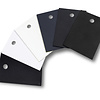 Sample - coating - zwart (RAL 9005 fijnstructuur & glad), antraciet (RAL 7016 en 7021) en wit (RAL 9010 en 9016) - detail poedercoating