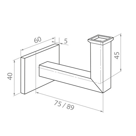 Trapleuning in RAL kleur naar wens (gecoat) op maat - voor buiten - rechthoekig (40x20 mm) - incl. leuninghouders TYPE 11 - coating in iedere RAL kleur