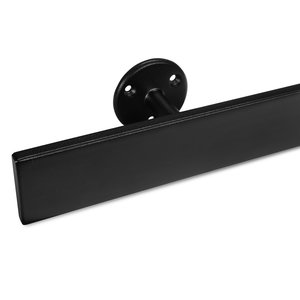 Zwarte trapleuning - rechthoekig (50x10 mm) - incl. dragers TYPE 4