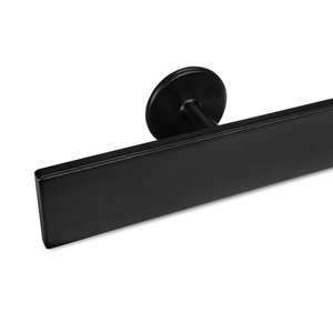 Zwarte trapleuning - rechthoekig (50x10 mm) - incl. dragers TYPE 5