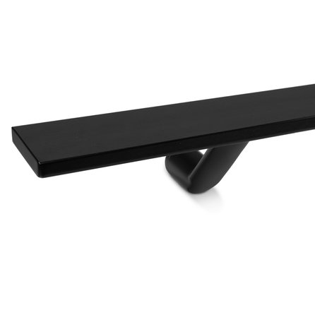 Zwarte trapleuning (gecoat) op maat - rechthoekig (50x10 mm) - incl. leuninghouders TYPE 7 - coating zwart RAL 9005 Zwarte trapleuning (gecoat) op maat - rechthoekig (50x10 mm) - incl. leuninghouders TYPE 7 - coating zwart RAL 9005