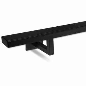Zwarte trapleuning - rechthoekig (40x15 mm) - incl. dragers TYPE 11