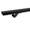 Zwarte trapleuning (gecoat) op maat - rechthoekig (40x15 mm) - incl. leuninghouders TYPE 7 - coating zwart RAL 9005