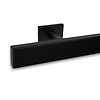 Zwarte trapleuning (gecoat) op maat - rechthoekig (40x15 mm) - incl. leuninghouders TYPE 16 - coating zwart RAL 9005